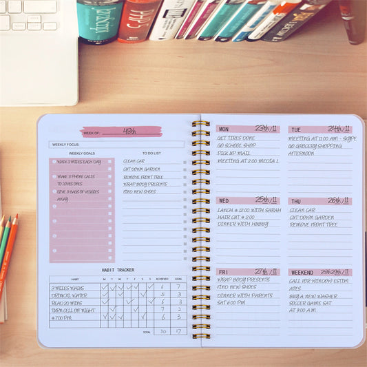 Non Dated Planner Agenda Notebook Diary